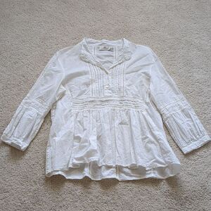 Vineyard Vines Pintuck Ladderlace Blouse Size S